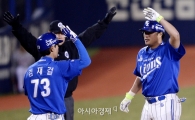 [포토]박한이, '균형을 깨는 2타점 환호'