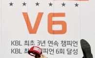 [포토]유재학 감독, 'V6 우승 헹가래'