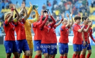 [포토]여자 축구대표팀, '17년 만의 국내 A매치에서 승리했어요'