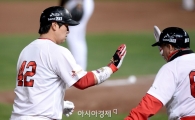 [포토]정상호, '추가 3점 홈런 쾅!'