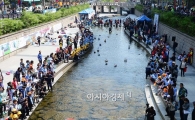 [포토]청계천을 질주하는 거북선들 