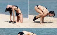 [포토] 윤진서, 해변에서 ‘비키니 요가’