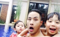 유승준, 두 아들과 수영장 셀카…'붕어빵 삼부자' 눈길