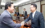 [포토]이낙연 전남도지사,유일호 국토교통부 장관과 면담