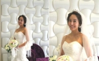 윤정희 결혼, 웨딩드레스 자태 보니…'쇄골미녀' 등극?