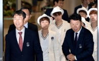 [포토]여자 축구대표팀의 '금의환향'