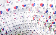 동대문구청 광장 태극기터널 장관