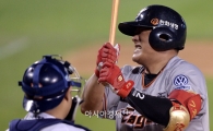 [포토]김태균, '아쉬운 파울 홈런 뒤 삼진'