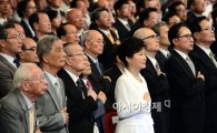 [포토]국민의례하는 박근혜 대통령