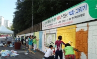 노원구 월계지하차로 담장에 벽화그리기
