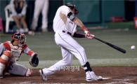 [포토]스나이더, '동점 1타점 2루타 간다'