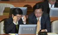 [포토]안경고쳐쓰는 황교안 총리