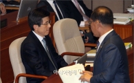 [포토]황우여 장관, '총리 흴끗'