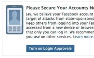 "당신의 계정이 위험하다" 페이스북, 해킹 시도 알려준다