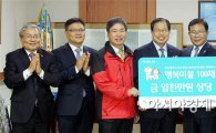 [포토]KEB하나은행 호남영업그룹 북구청에 행복이불전달