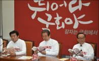 [포토]김무성 대표, 총선 공약집 확인