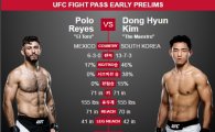 'UFC'김동현, 레예스에 훅 맞고 3라운드 TKO 패배