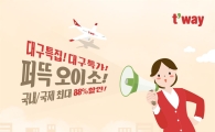 티웨이항공, 대구 출발 노선 특가 이벤트…제주행 1만5900원  