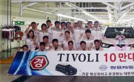 쌍용차, 티볼리 브랜드 10만대 생산 돌파 