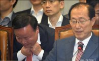 [포토]넥타이 메는 김재원 정무수석