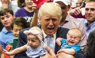 美 대선후보 트럼프, 연설 중 아기 계속 울자 "데리고 나가 달라" 막말