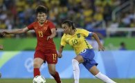 [리우올림픽 여자축구]브라질, 중국에 3-0으로 '첫 승리'