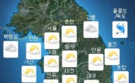 [날씨]30일 전국에 구름 많고 기온↓…경기·강원영서북부 오후 비