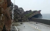 '강력한 태풍 영향' 울릉도, 사흘간 380㎜ 물폭탄…터널붕괴·산사태·주택침수
