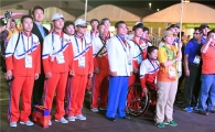 [포토]북한 패럴림픽 선수단 입촌식