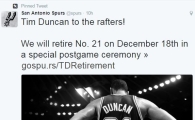 NBA 샌안토니오, 팀 덩컨 21번 영구결번 지정