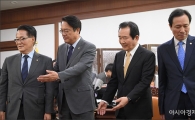 [포토]국회의장 만나는 3당 원내대표