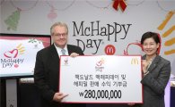 맥도날드, 자선 모금 행사 '맥해피데이' 진행…총 2억8000만원 기부금 전달