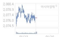 코스피, 0.24p 오른 2077.03 출발(0.01%↑)