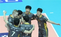 KB손보, 블로킹 14개로 OK저축은행에 3-0 승