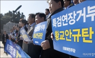 [포토]'황교안 규탄' 피켓 든 민주당