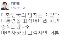 [대통령 파면]김진태, 탄핵 인용 결정에 “대한민국 법치 죽었다”