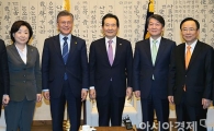 [포토]나란히 선 심상정·문재인·안철수