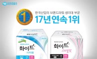 유한킴벌리 화이트, 韓 브랜드파워 조사 17년 연속 1위 