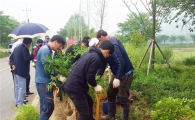 함평군 월야면 풍치숲 조성 나무심기 나서