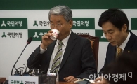 [포토]물 마시는 김동철 원내대표
