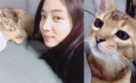 윤소희, 반려묘 향해 애정 가득한 눈빛 발사