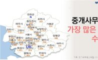 경기도서 부동산 중개사무소 가장 많은 지역은 '수원'