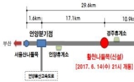 경부고속 활천나들목 1년반 앞당겨 14일 개통