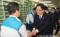 [포토]우원식 원내대표, 공공부문 일자리 현장 방문