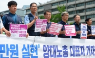 [포토]최저임금 1만원 실현 양대노총 대표자 기자회견
