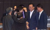 [포토]김부겸 장관 앞에서 두 손든 황주홍 의원