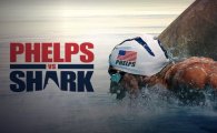 펠프스, 상어와의 수영 대결서 패배…독특한 시합방법도 시선집중