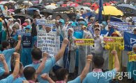 [포토]구호 외치는 '전국노동자대회' 참가자들
