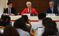 [포토]라가르드 IMF 총재 기자회견