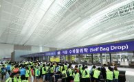 [포토]인천공항 제2여객터미널 자동수하물위탁 과정 시연